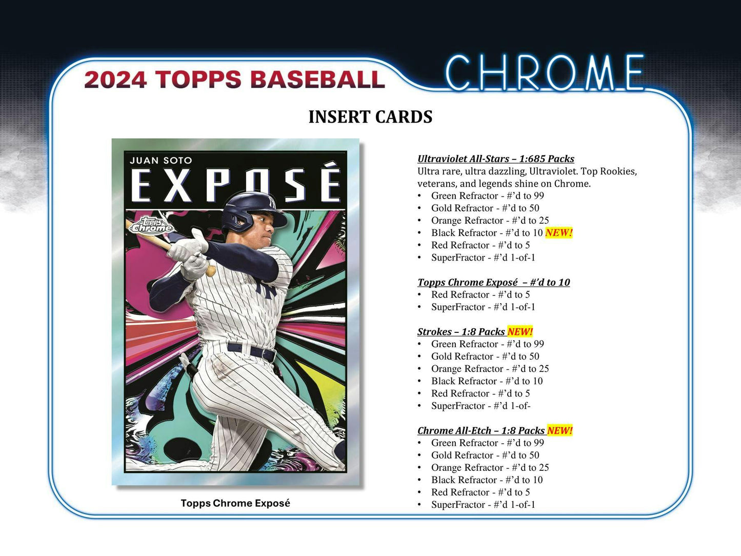 2024 Topps Chrome Baseball, Hobby Box