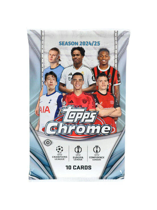 2024-25 Topps Chrome UEFA Club Competitions Soccer Hobby Pack