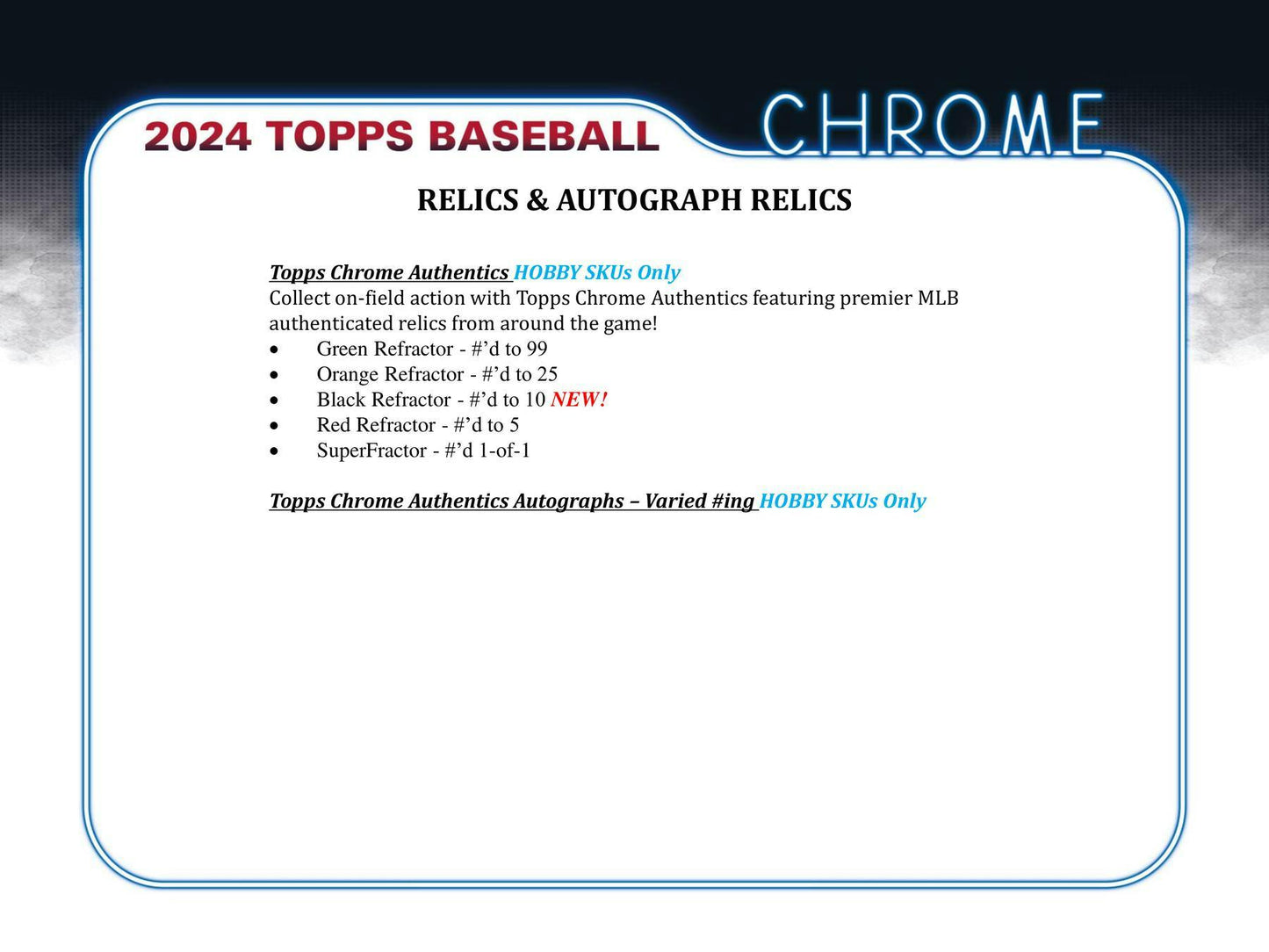 2024 Topps Chrome Baseball, Hobby Jumbo Box