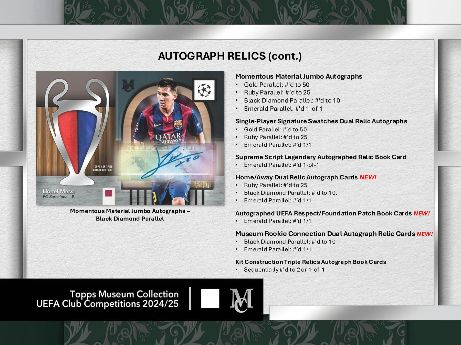 2024-25 Topps UEFA Club Competitions Museum Collection Soccer Hobby Box (12/30)