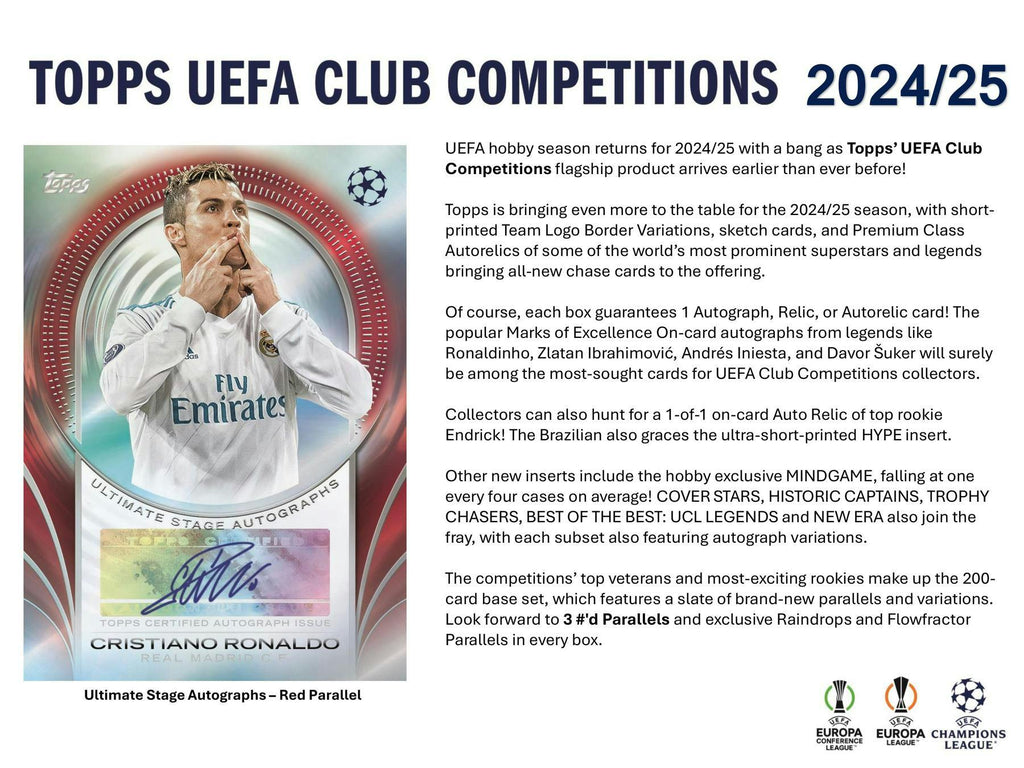 2024-25 Topps UEFA Club Competitions Soccer Hobby Pack