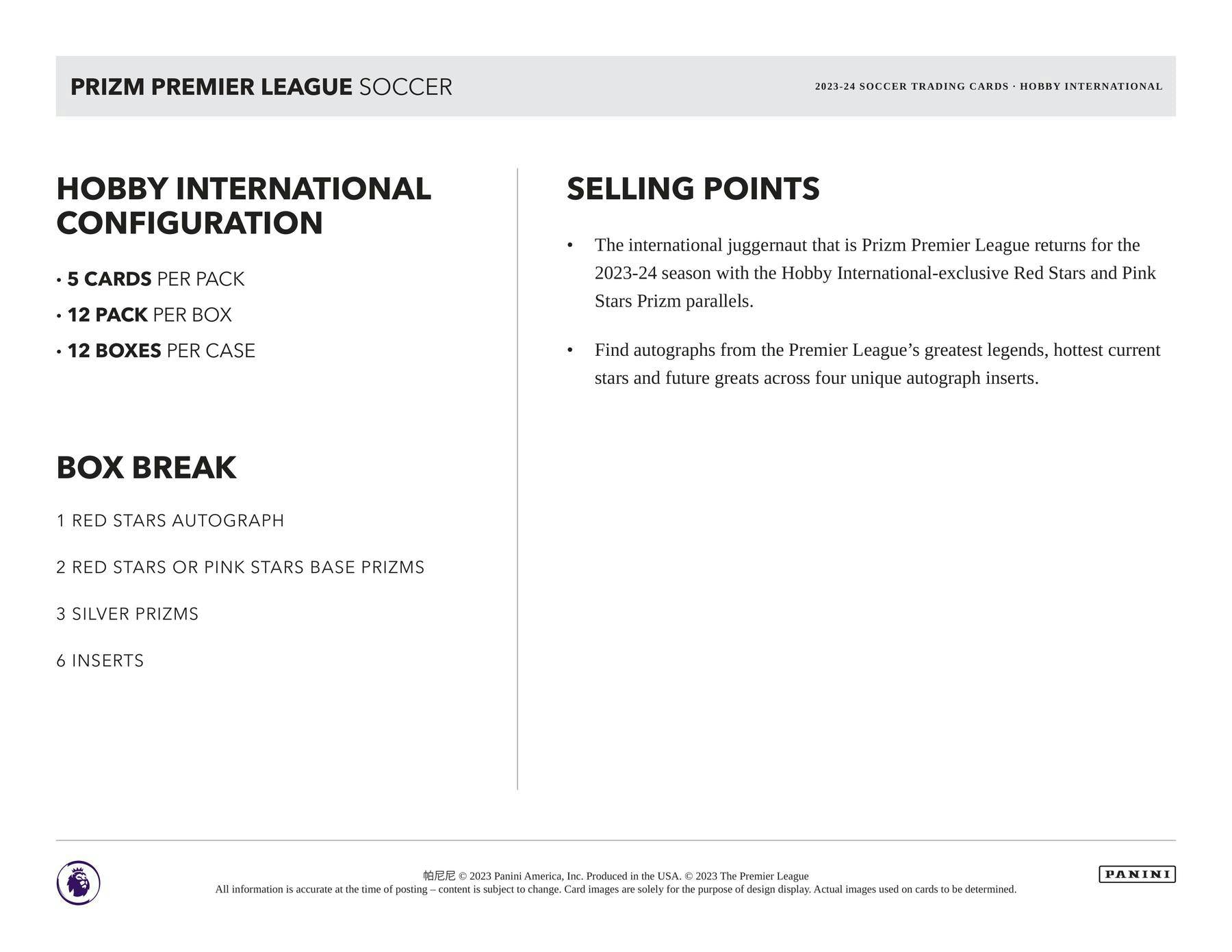 2023-24 Panini Prizm Soccer EPL International Hobby Box