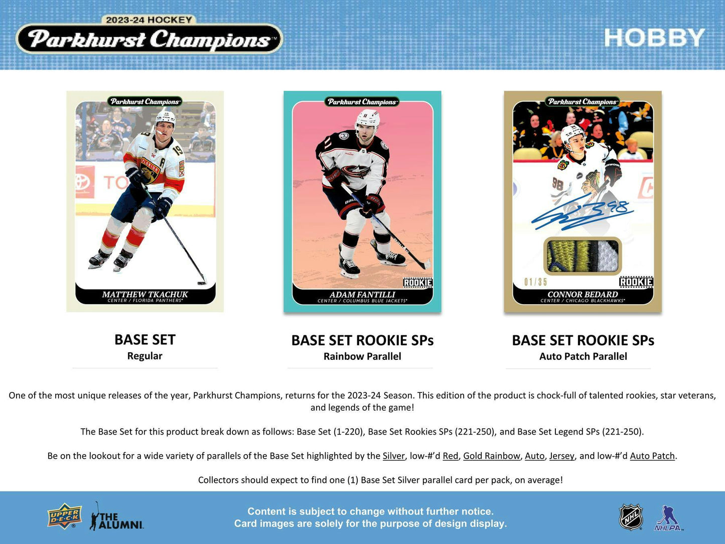 2023-24 Upper Deck Parkhurst Champions Hockey, Hobby Pack