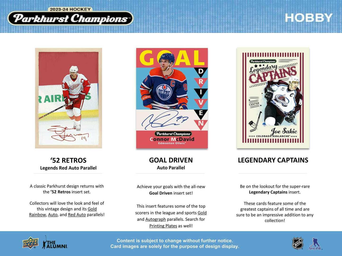 2023-24 Upper Deck Parkhurst Champions Hockey, Hobby Pack