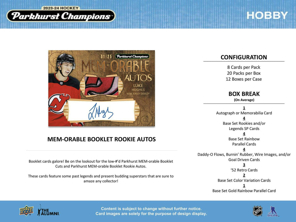 2023-24 Upper Deck Parkhurst Champions Hockey Hobby Pack
