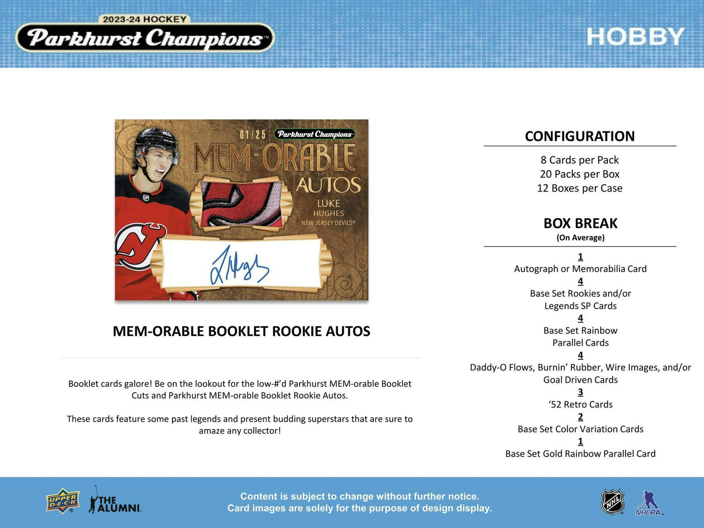 2023-24 Upper Deck Parkhurst Champions Hockey, Hobby Pack