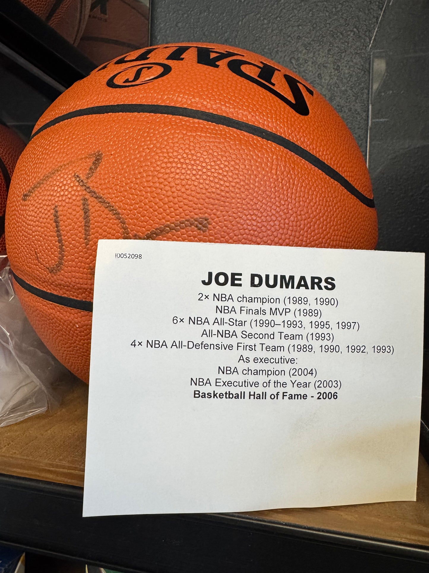 Joe Dumars Autographed Basketball with COA