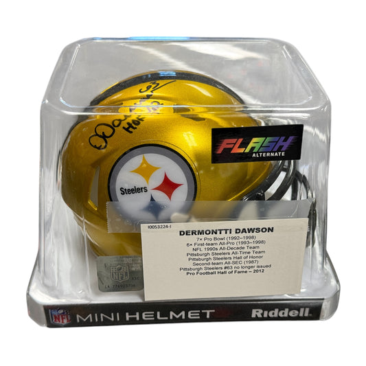 Dermontti Dawson Autographed Pittsburgh Steelers Mini Helmet w/ Beckett COA