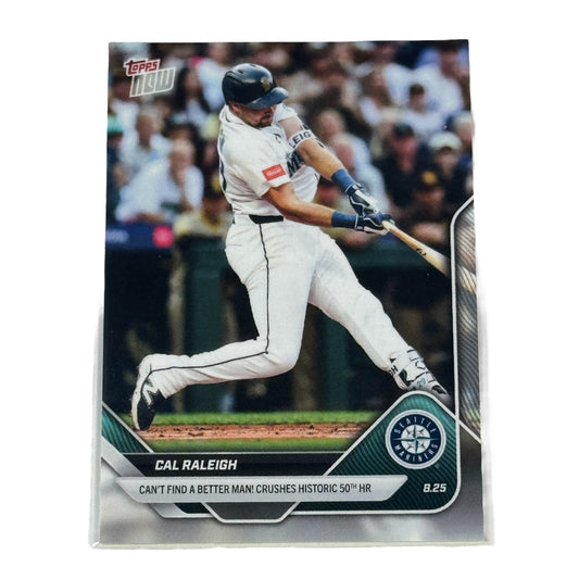 2025 Topps Now Cal Raleigh 50th Home Run Base #609 Seattle Mariners
