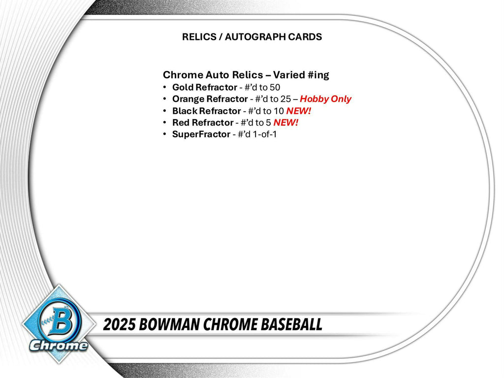 2025 Bowman Chrome Baseball Hobby Pack (9/23)
