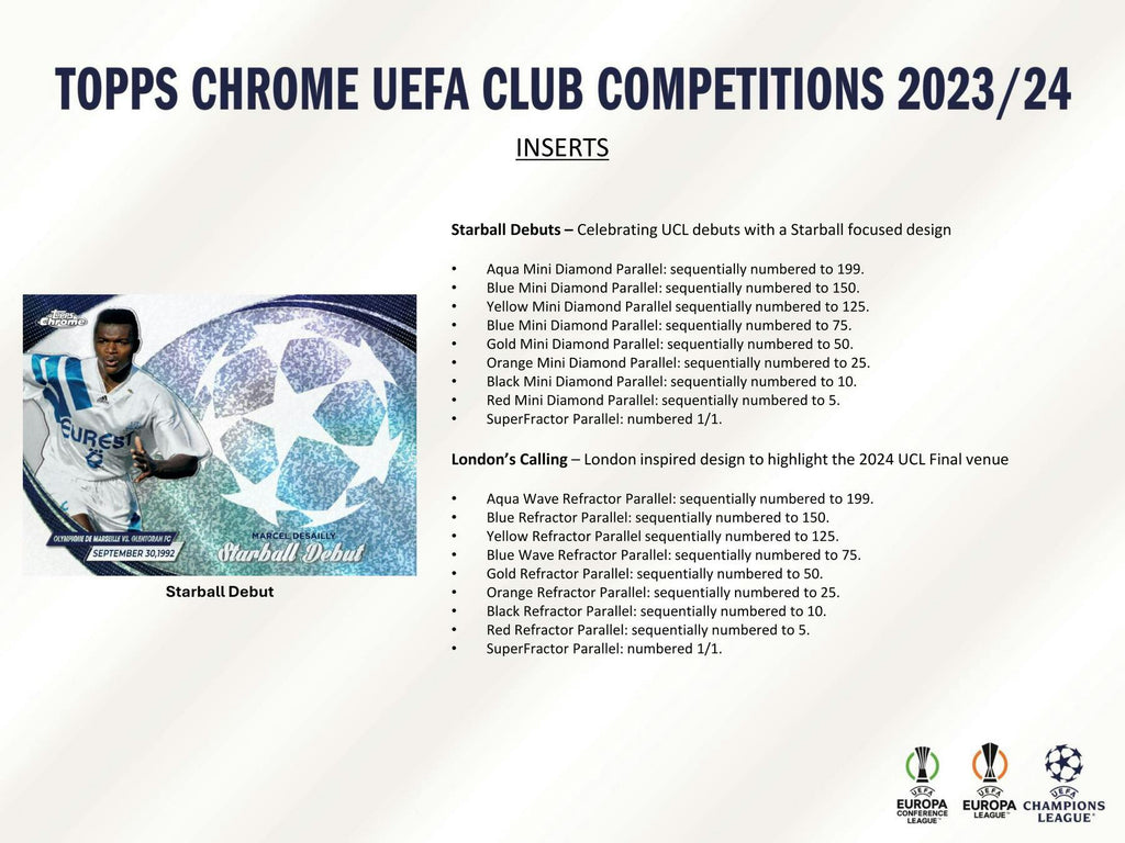 2023-24 Topps Chrome UEFA Club Competitions Soccer Hobby Jumbo Pack