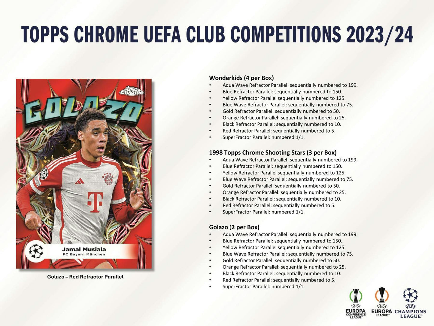 2023-24 Topps Chrome UEFA Club Competitions Soccer, Hobby Jumbo Box