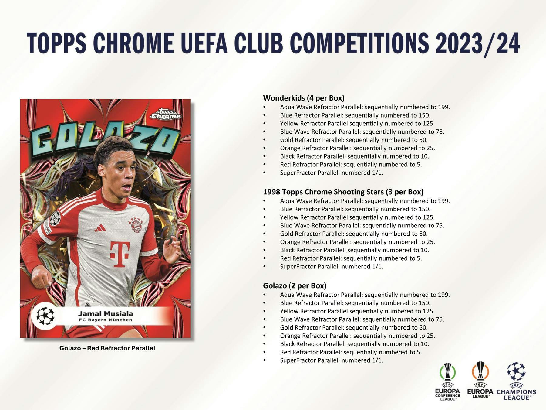 2023-24 Topps Chrome UEFA Club Competitions Soccer Hobby Jumbo Pack