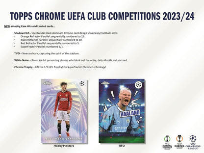 2023-24 Topps Chrome UEFA Club Competitions Soccer Hobby Jumbo Pack