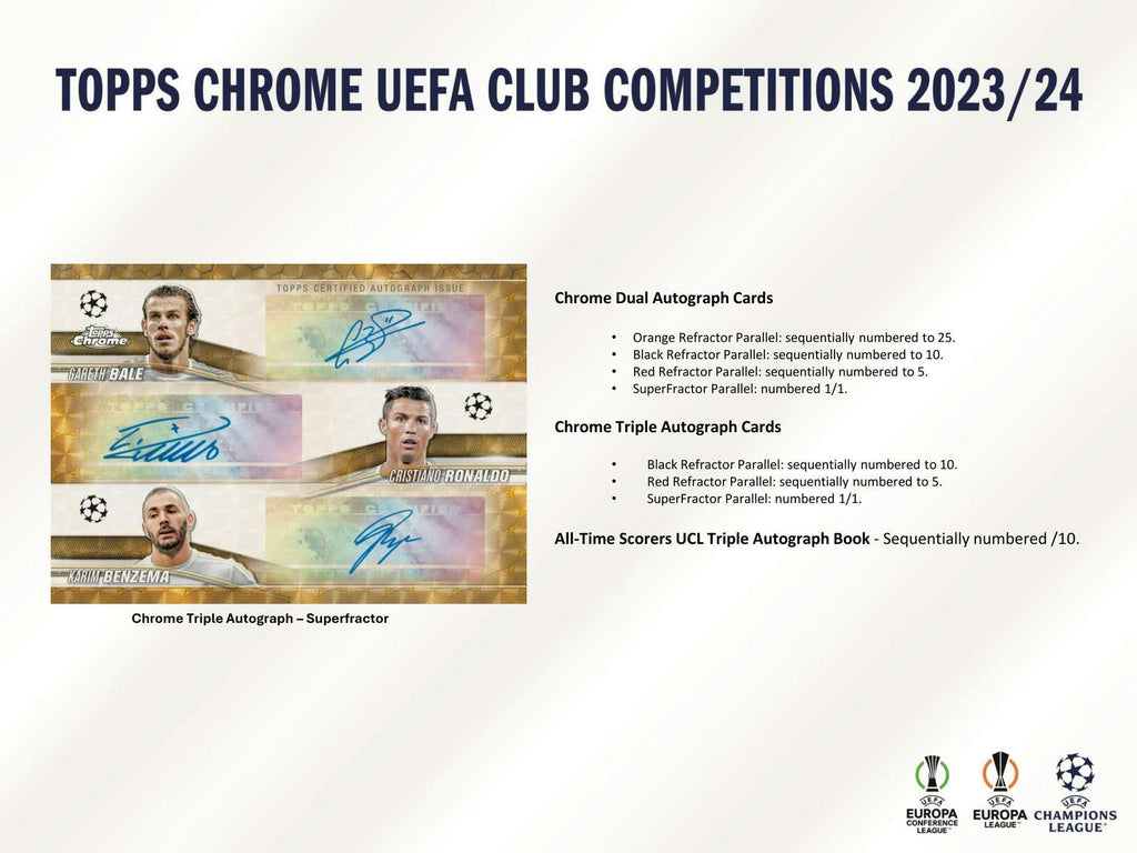 2023-24 Topps Chrome UEFA Club Competitions Soccer Hobby Jumbo Pack