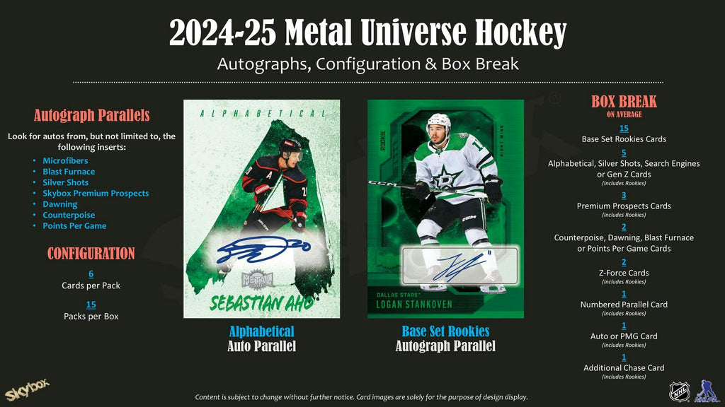 2024-25 Upper Deck Skybox Metal Universe Hockey Hobby Pack