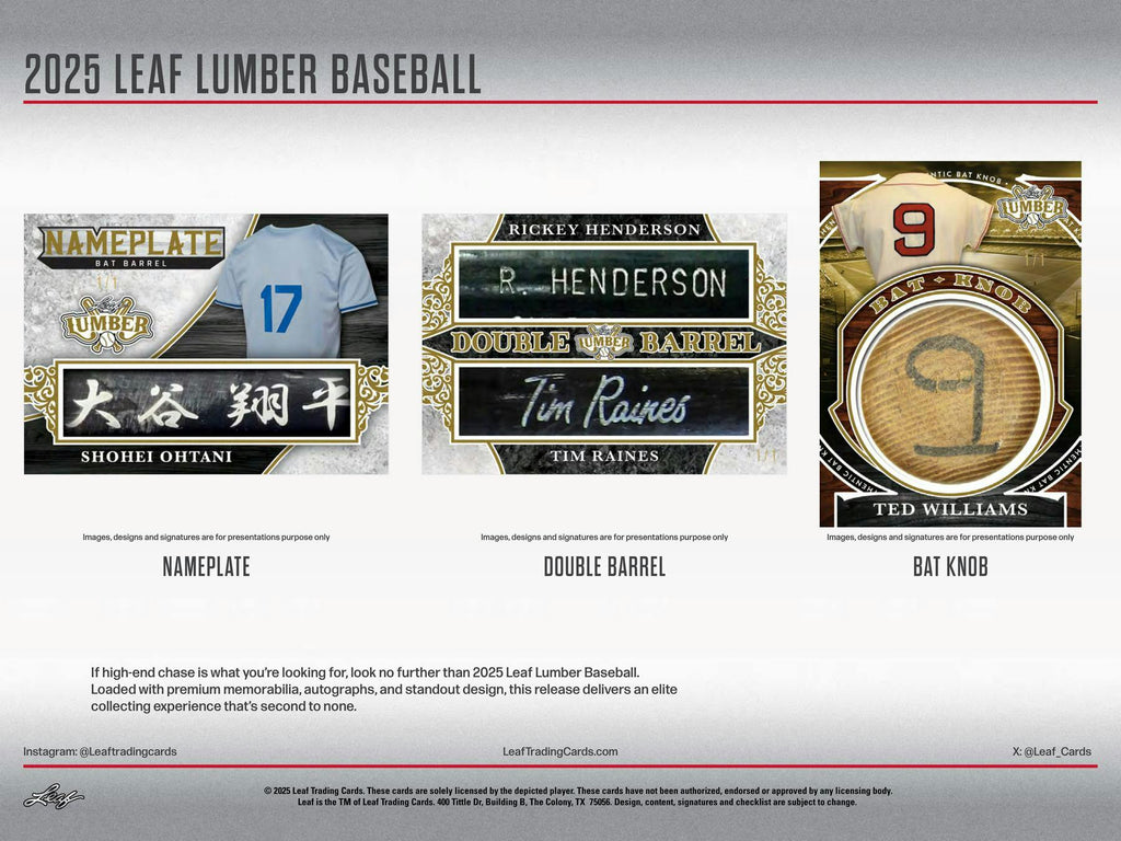 2025 Leaf Lumber Baseball Hobby Box (12/26/25)