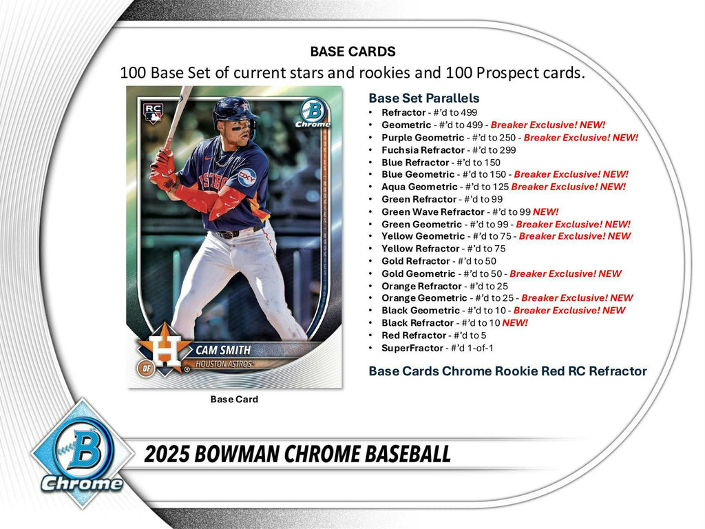 2025 Bowman Chrome Baseball Breaker's Delight Box (9/23)