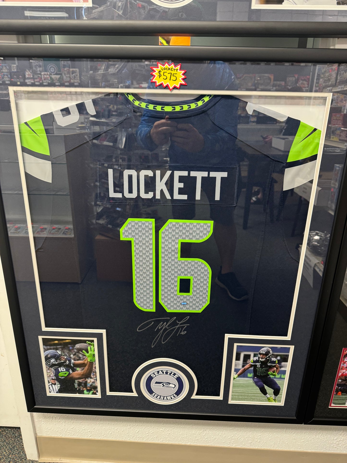 Tyler Lockett (Seattle Mariners) framed autographed jersey w/ Beckett COA