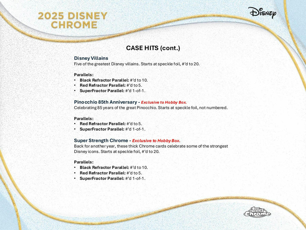 2025 Topps Disney Chrome Hobby 12-Box Case