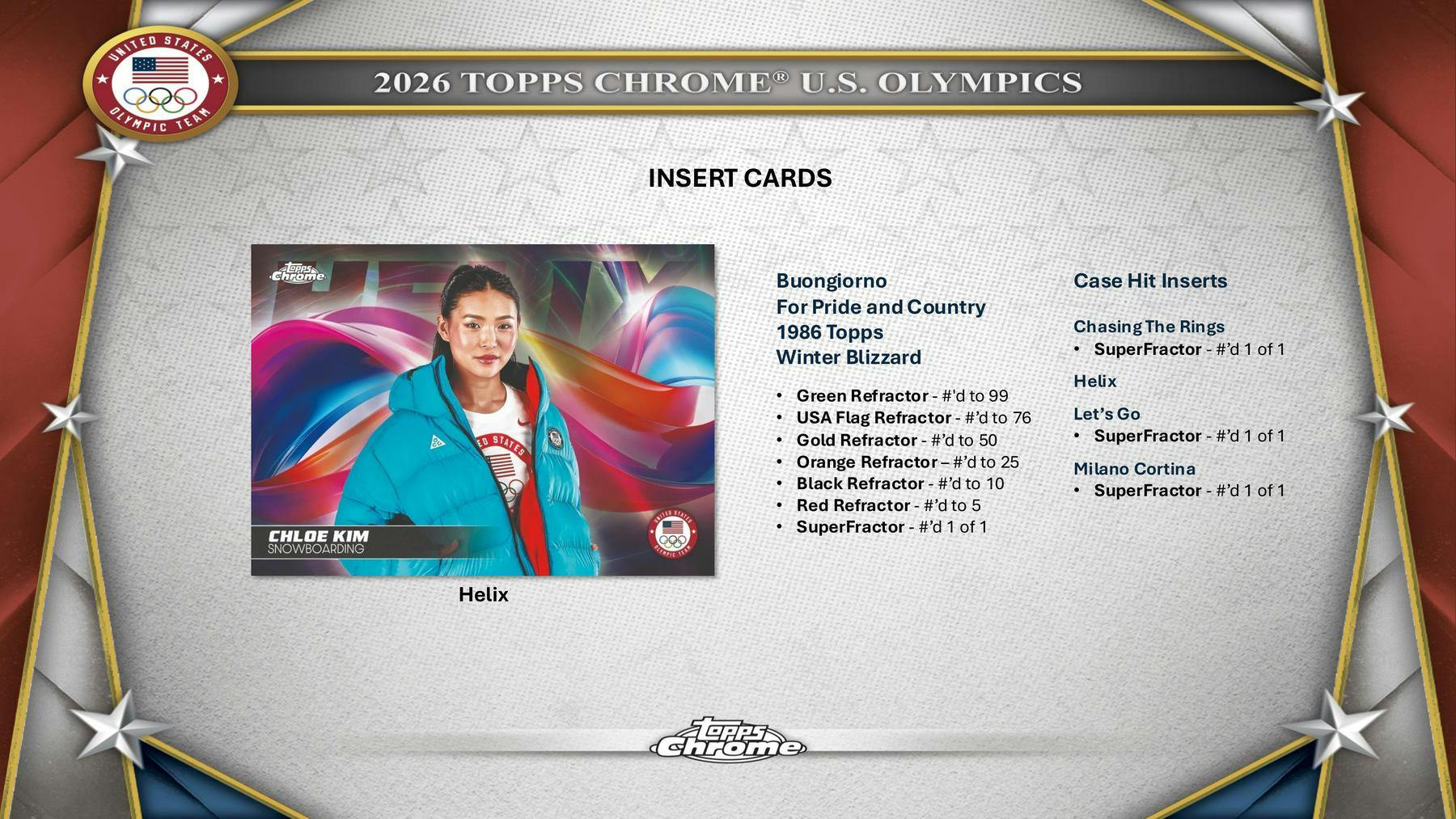 2026 Topps Chrome U.S. Olympics Hobby 12-Box Case (1/15)