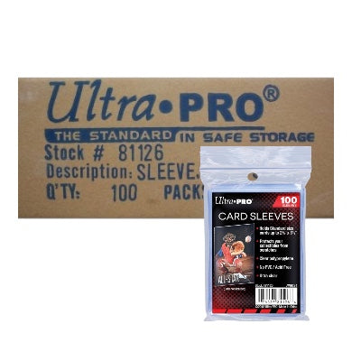 Ultra Pro 3” x 4” Soft Sleeves for Standard Trading Cards (100ct Pack) x 100-Pack Case (10,000 total sleeves)
