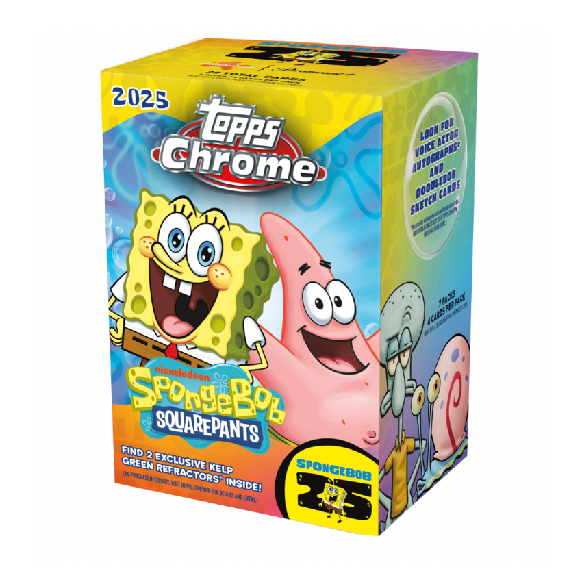 2025 Topps Chrome SpongeBob SquarePants 25th Anniversary 7-Pack Blaster Box (10/1)