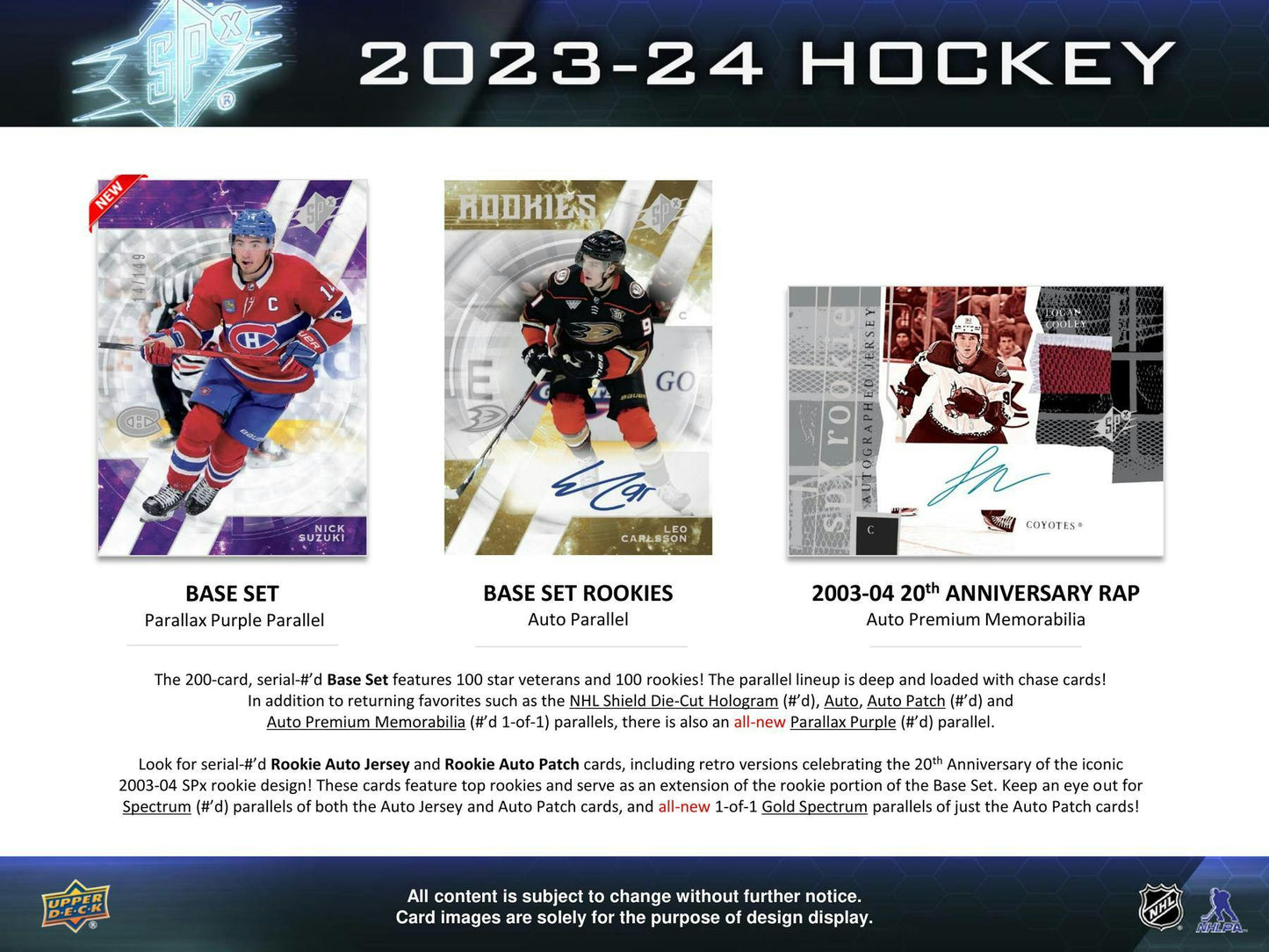 2023-24 Upper Deck SPX Hockey, Hobby Box