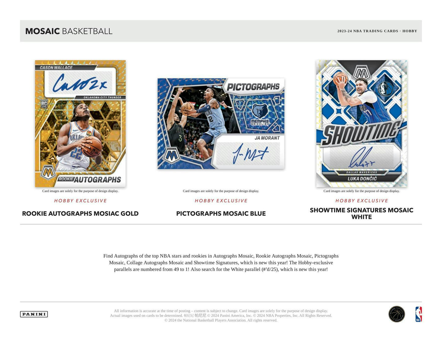 2023-24 Panini Mosaic Basketball, Hobby Box