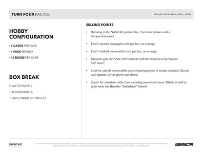 2025 Panini Turn Four Racing Hobby Box (10/3)