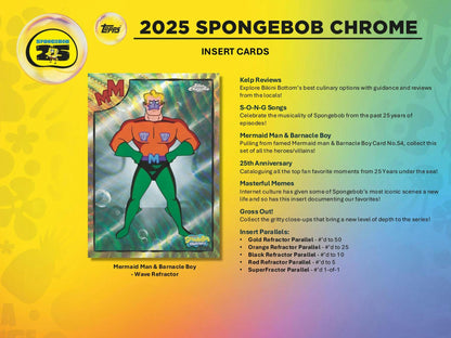 2025 Topps Chrome SpongeBob SquarePants 25th Anniversary 7-Pack Blaster Case (10/1)