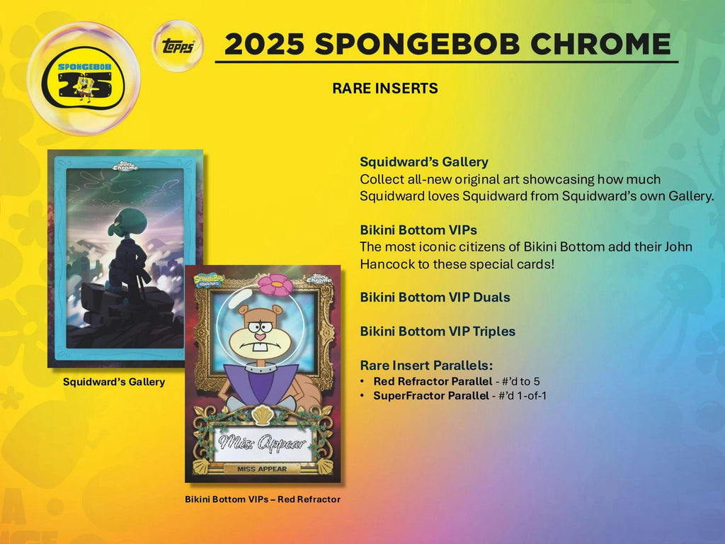 2025 Topps Chrome SpongeBob SquarePants 25th Anniversary 7-Pack Blaster Case (10/1)