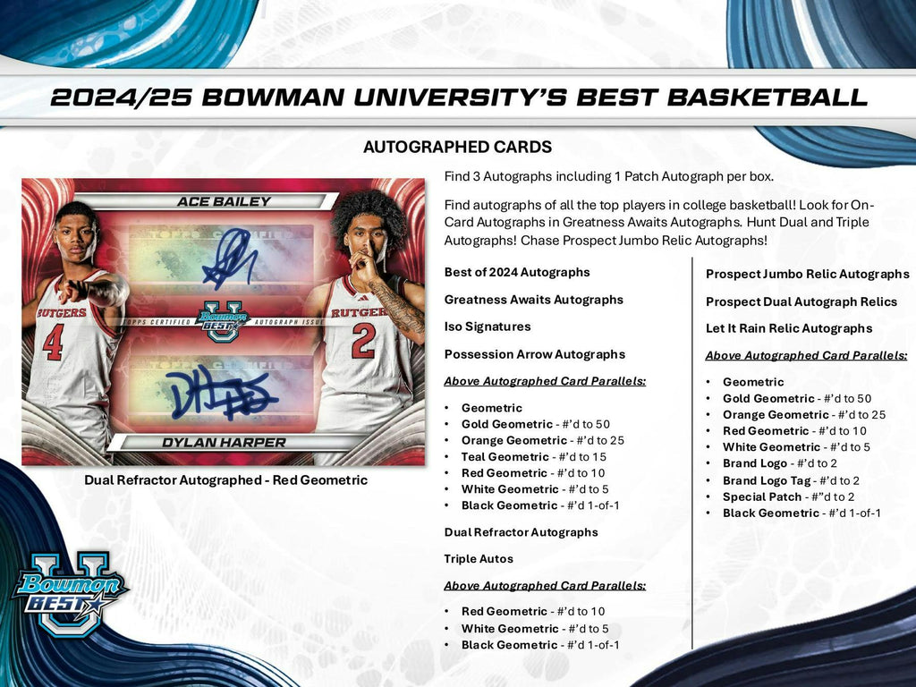 2024-25 Bowman University Best Basketball Hobby Box (5/29)