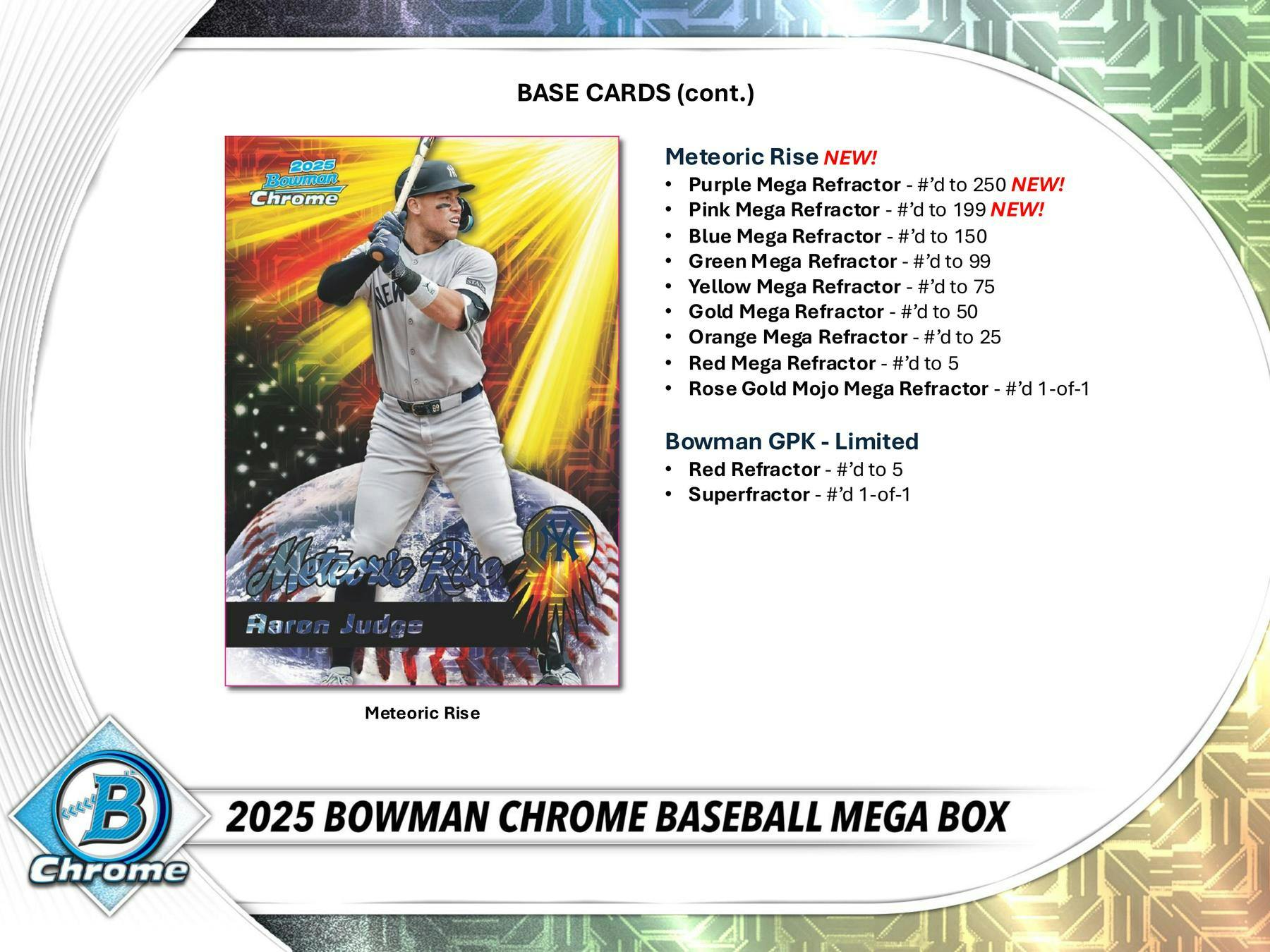 2025 Bowman Chrome Baseball Mega Box (10/8)