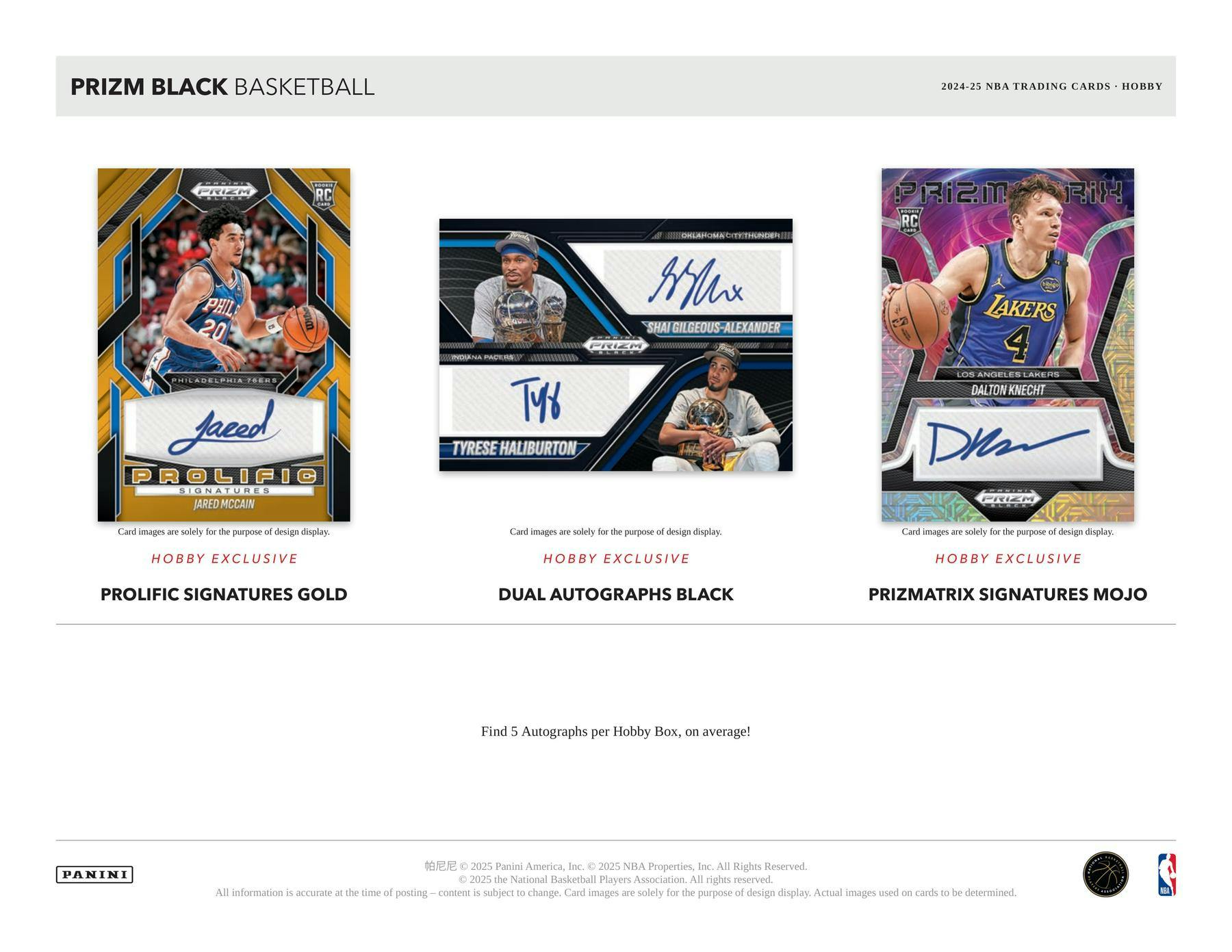 2024-25 Panini Prizm Black Basketball Hobby Box (10/1)