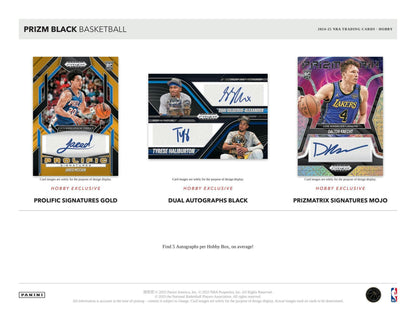 2024-25 Panini Prizm Black Basketball Hobby Box (10/1)