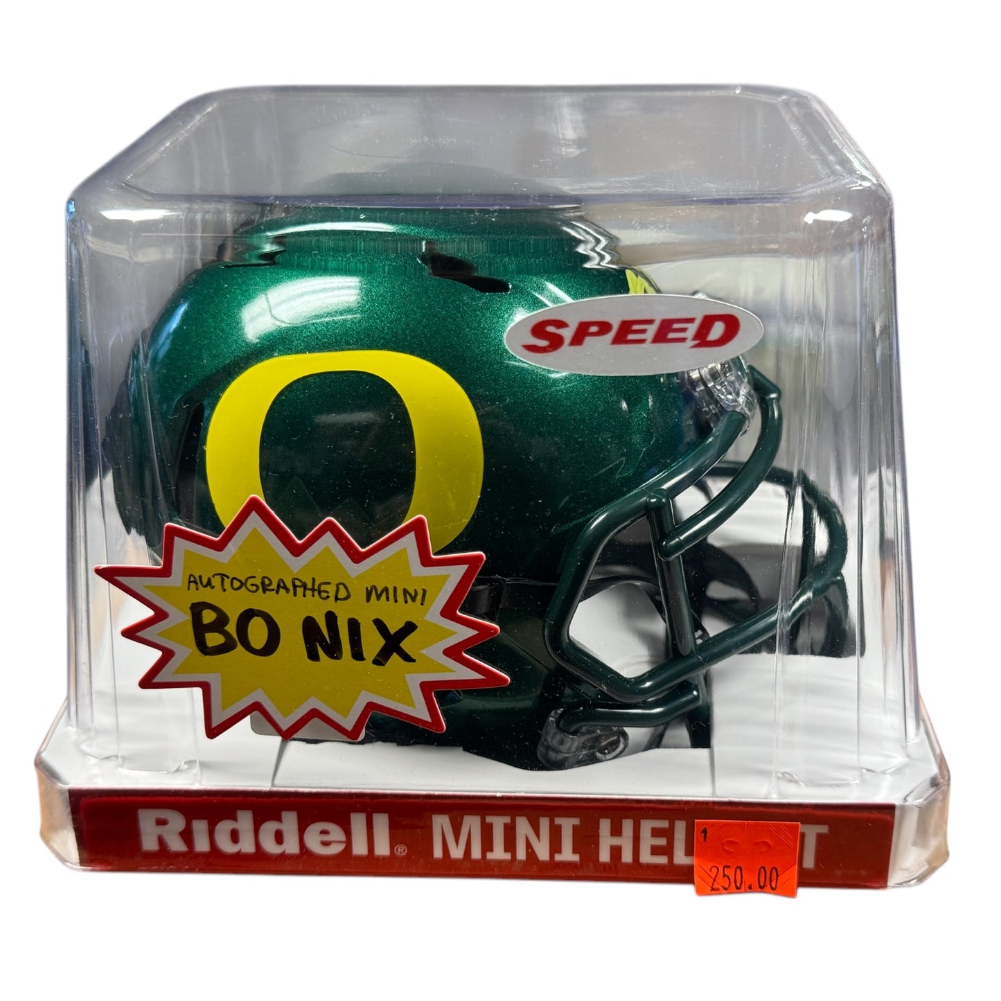 Bo Nix Autographed Oregon Ducks Mini Speed Replica Football Helmet w/ Beckett COA