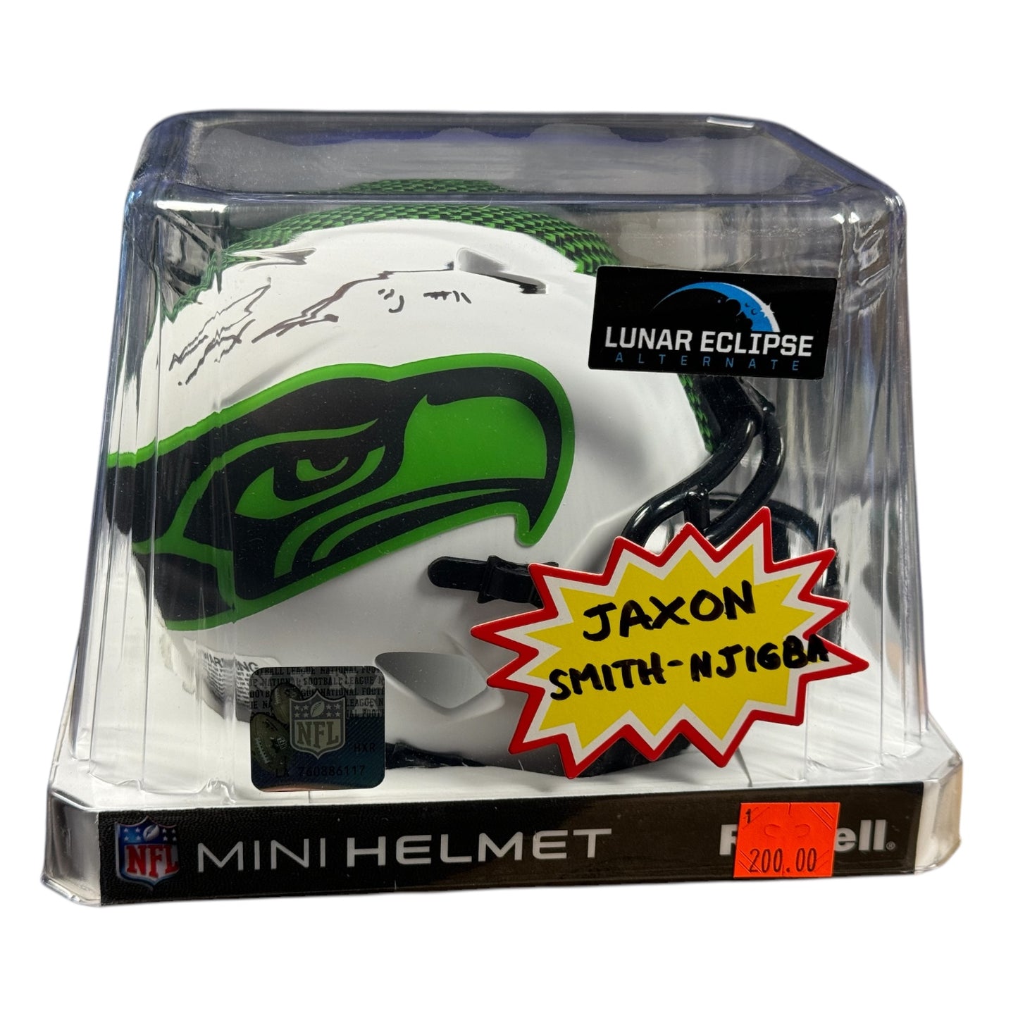 Jaxon Smith-Njigba Autographed Seattle Seahawks Mini Speed Replica Football Helmet w/ Fanatics COA