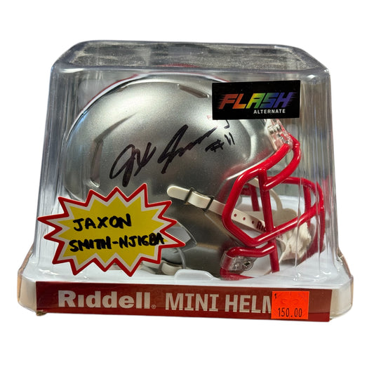 Jaxon Smith-Njigba Autographed Ohio State Mini Speed Replica Football Helmet w/ Beckett COA