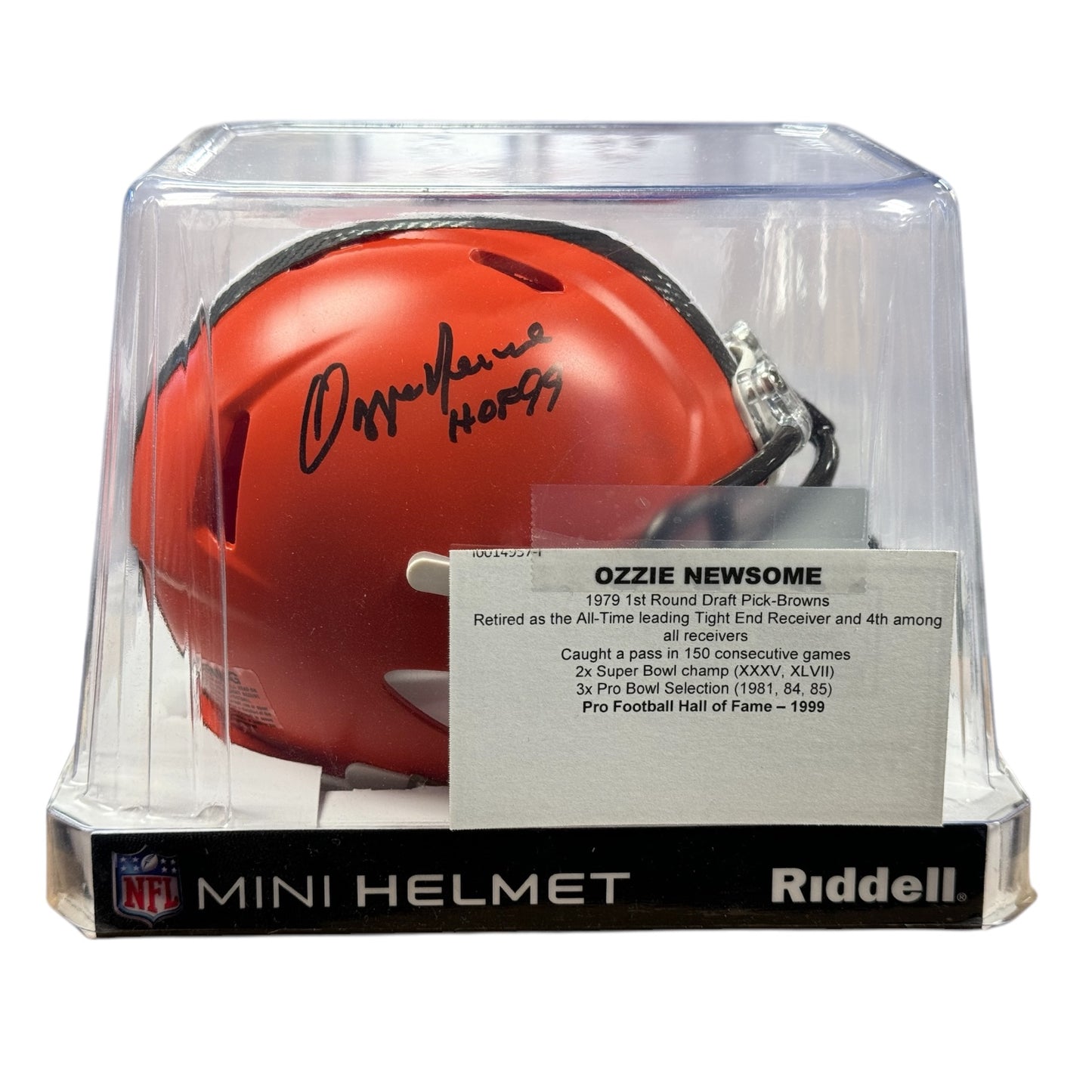 Ozzie Newsome Autographed Cleveland Browns Mini Speed Replica Football Helmet w/ TriStar COA