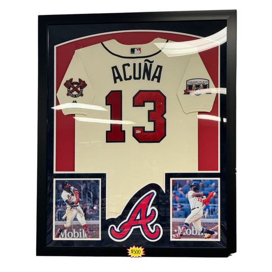 Ronald Acuña Jr. (Atlanta Braves #13) framed autographed authentic jersey w/ COA