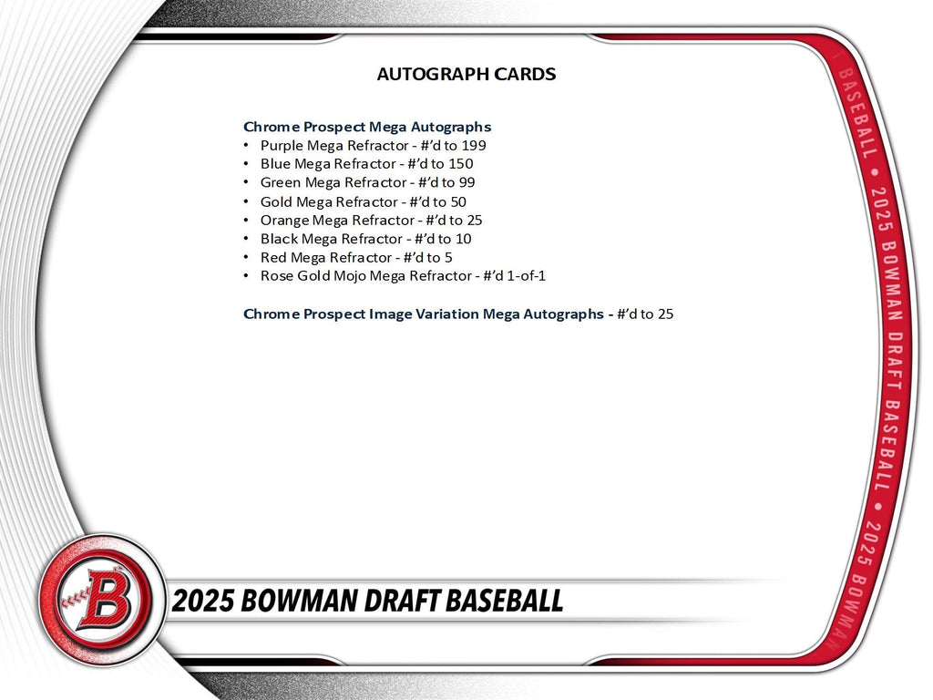 2025 Bowman Draft Baseball Mega Box Case