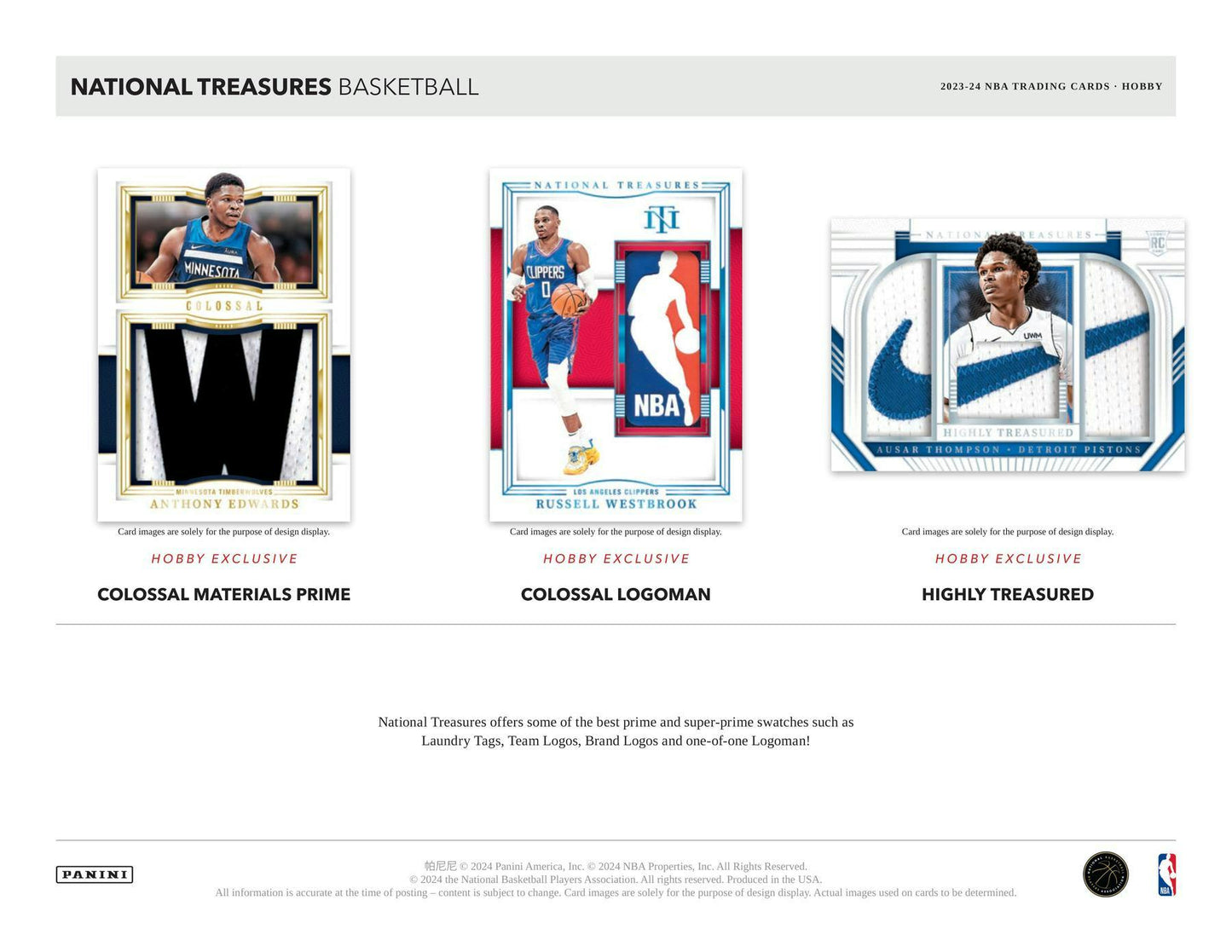 2023-24 Panini National Treasures Basketball, Hobby Box