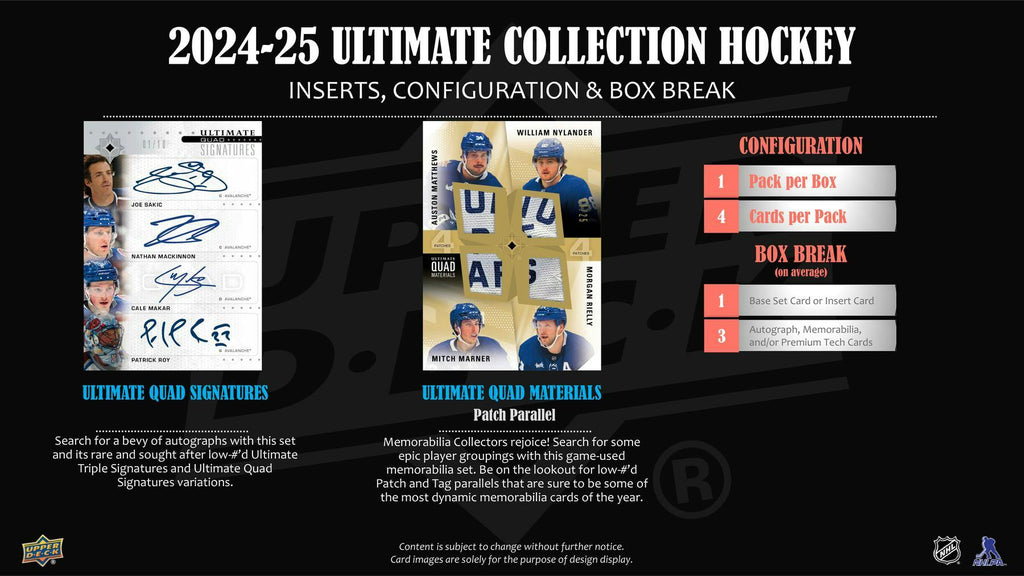 2024-25 Upper Deck Ultimate Collection Hockey Box (10/8)
