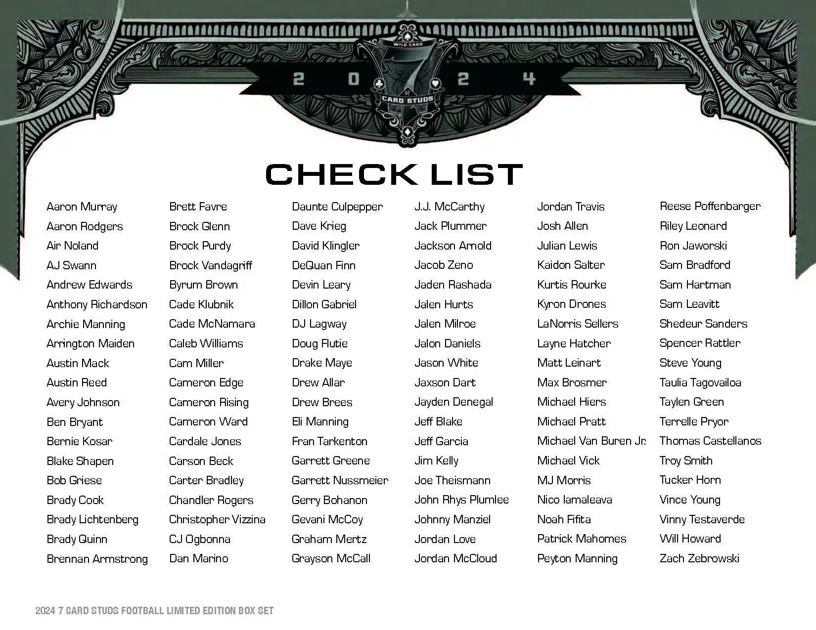 2024 Wild Card 7 Card Studs Metal High Stakes Edition Football Hobby Deck Box