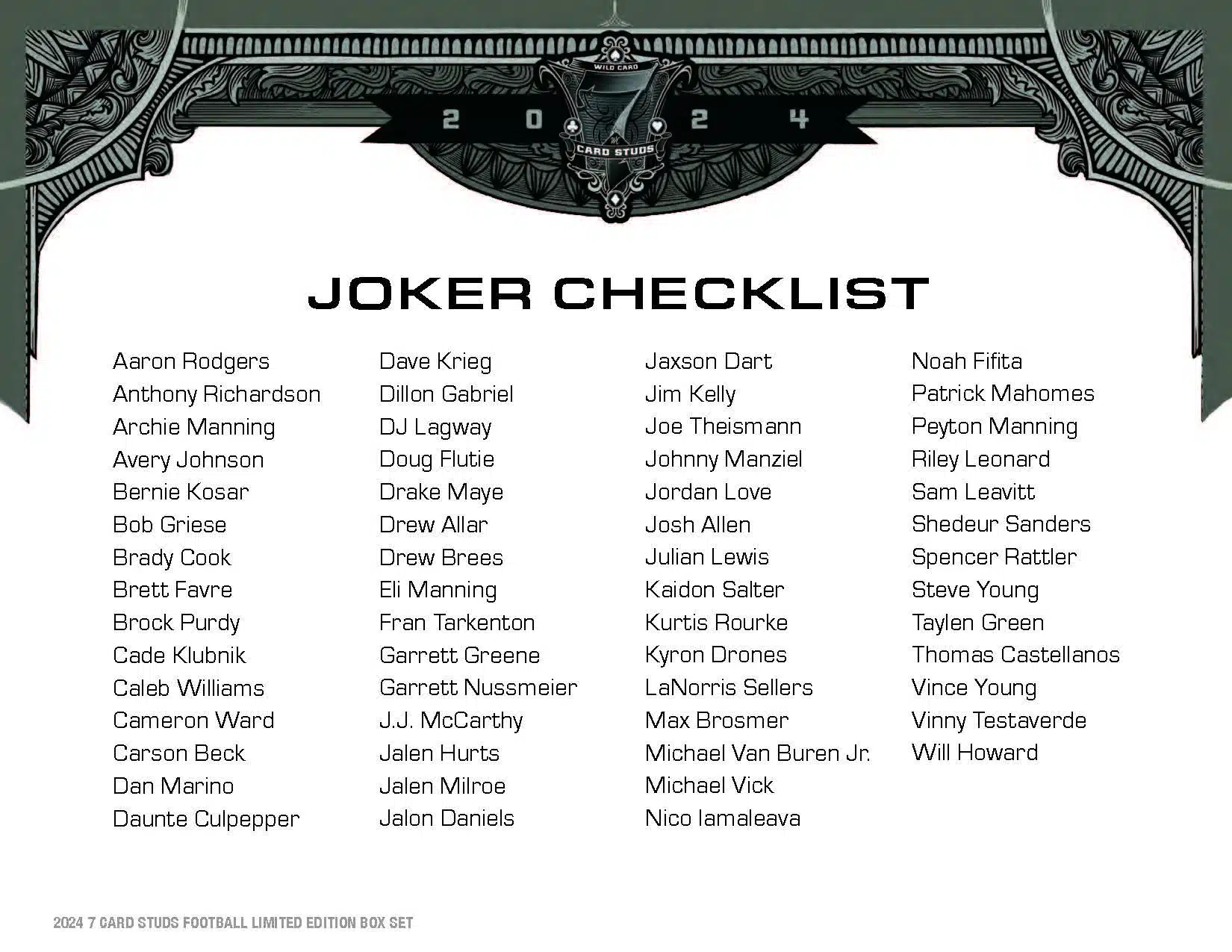 2024 Wild Card 7 Card Studs Metal High Stakes Edition Football Hobby Deck Box