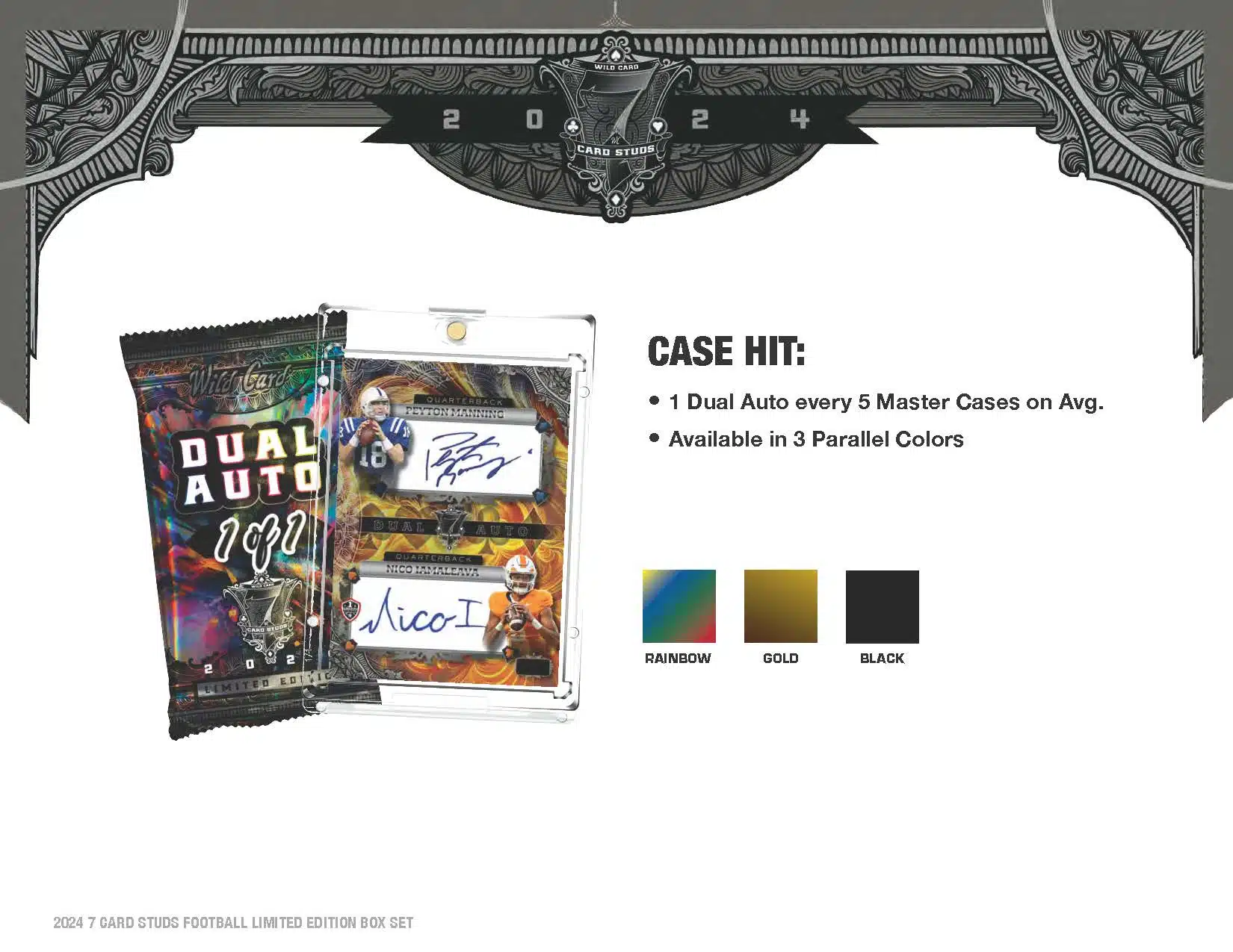 2024 Wild Card 7 Card Studs Metal High Stakes Edition Football Hobby Deck Box