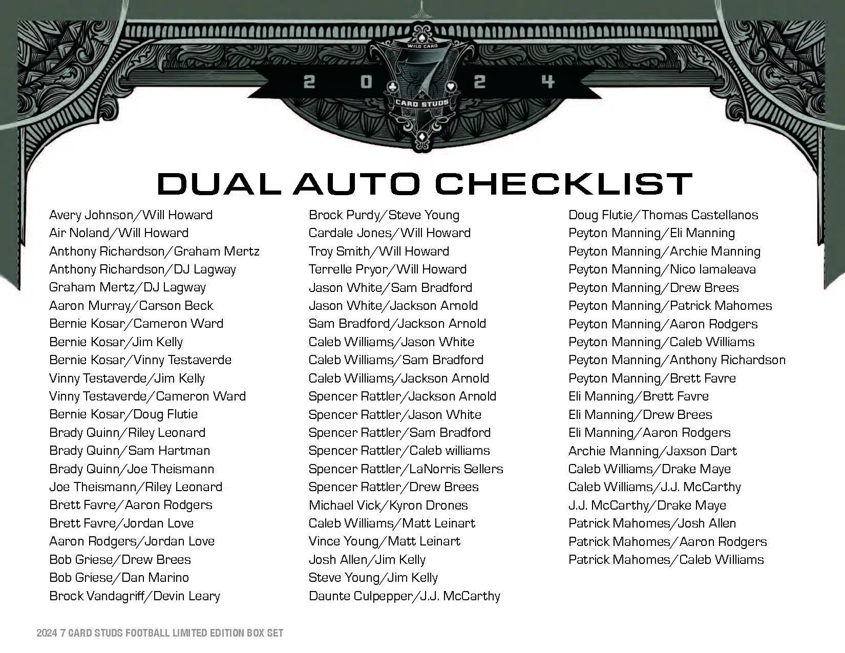 2024 Wild Card 7 Card Studs Metal High Stakes Edition Football Hobby Deck Box