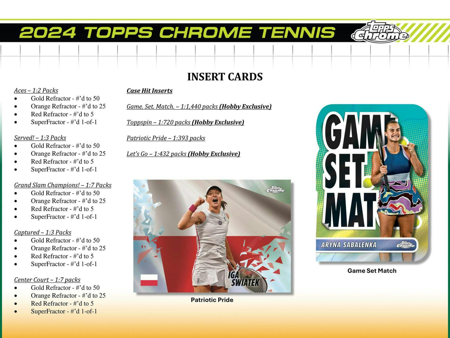 2024 Topps Chrome Tennis, Hobby Box