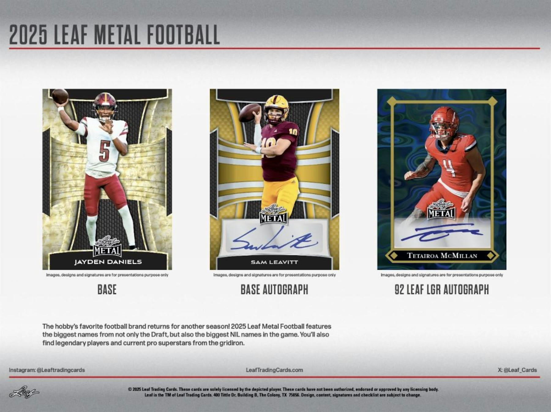 2025 Leaf Metal Football Hobby Jumbo Box